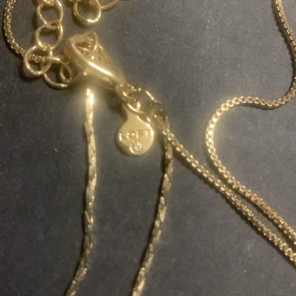 Double Stranded Gold Rhinestone Bar necklace by Loft - Picture 7 of 7